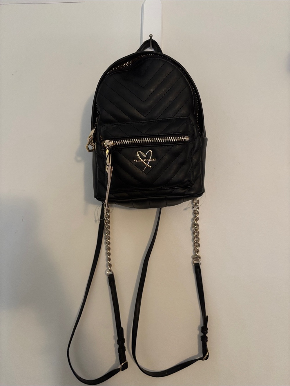 Victoria’s Secret Black Quilted Mini Backpack